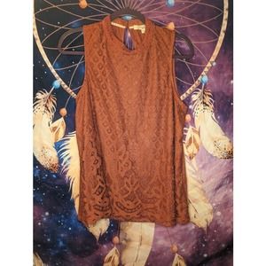 NWT Rewind Orange Ladies Lace Tank XXL | Kohls